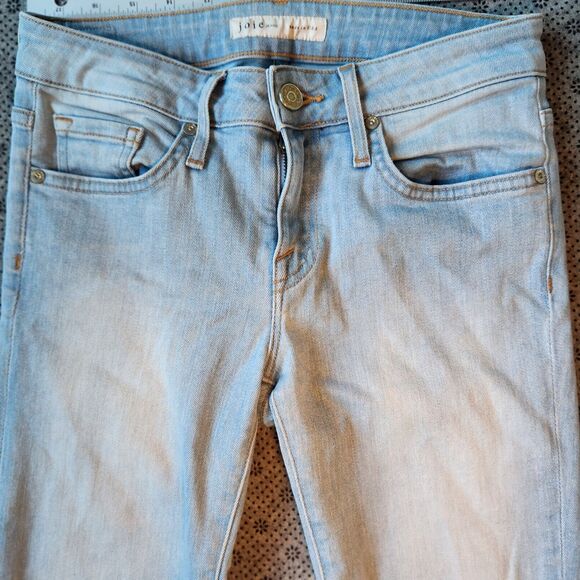 Joie Mid-Rise Skinny Jeans in Aqueous Light Blue Women's Denim, Size 25, Raw Hem - Picture 6 of 9